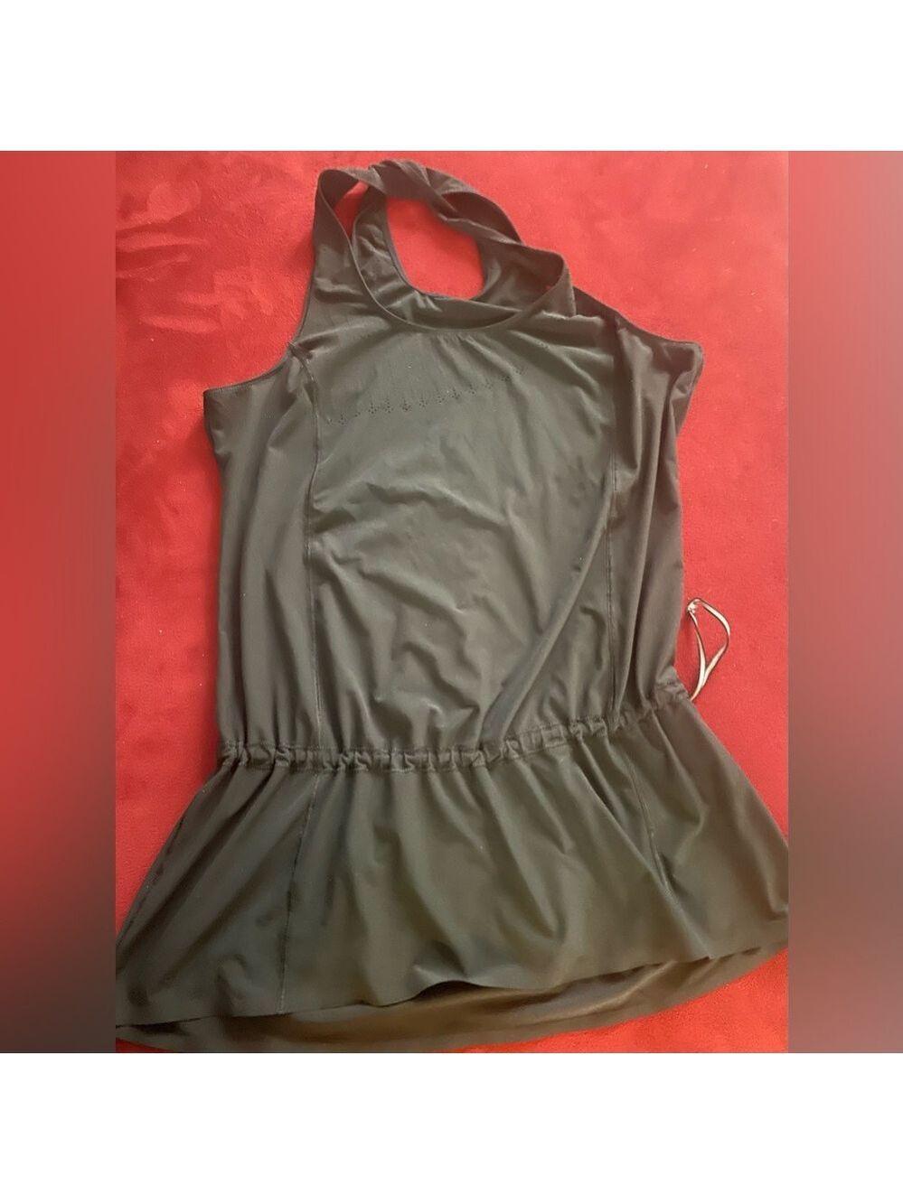 Lululemon Black Drawstring Waist Racerback Athletic Tank Top 6